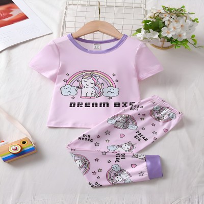 Kids Ladies Long T Shirt & Pant Set