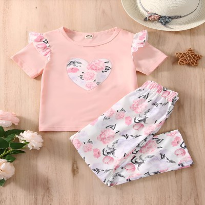 Kids Ladies Long T Shirt & Pant Set